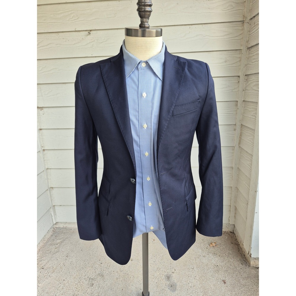 J. Lindeberg Dark Navy Virgin Super 120s Wool Loro Piana Slim Fit Blazer Sz 36 R